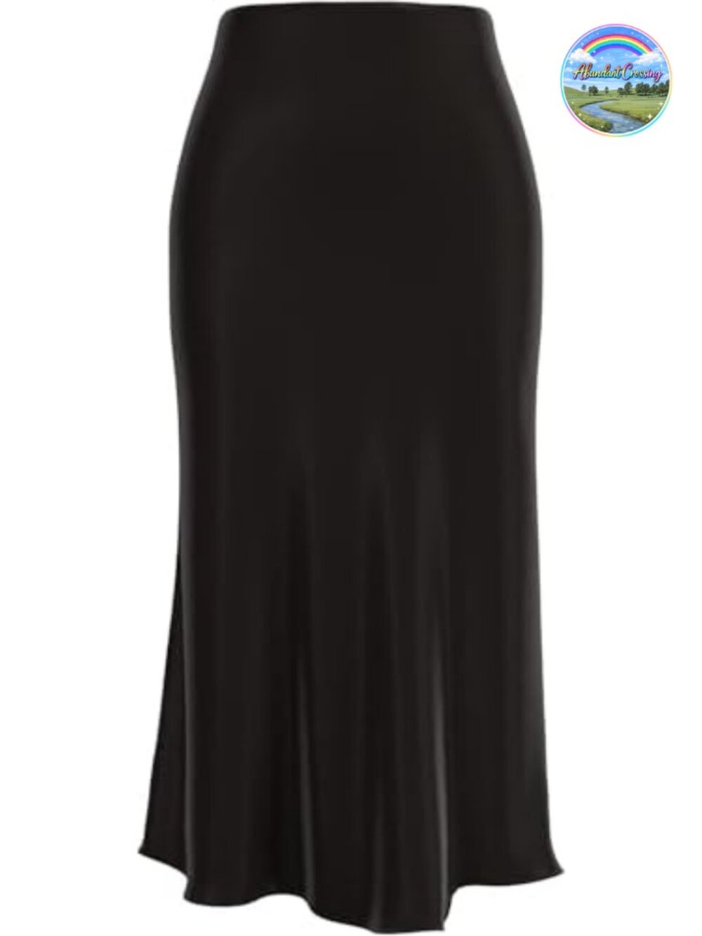 Womens Leopard Print Midi Skirt High Waist Elastic Satin Silk A-Line